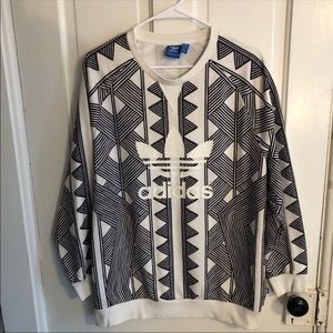 black and white adidas crewneck